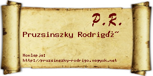 Pruzsinszky Rodrigó névjegykártya